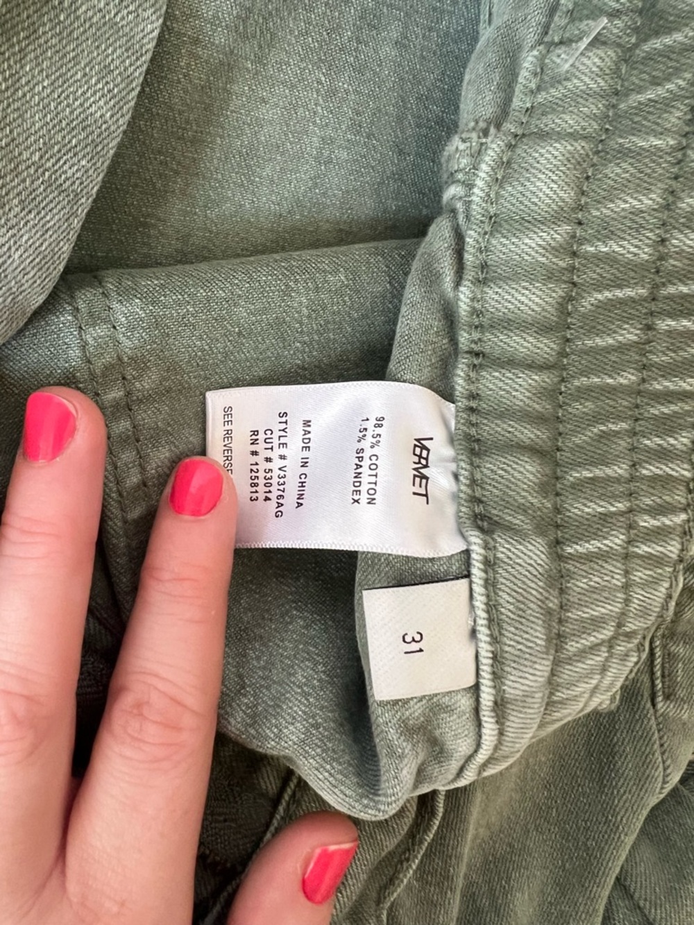 Women's Straight-Leg Utility Jeans in Olive Green - Picture 2 of 3